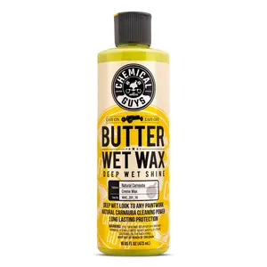 Chemical Guys Butter Wet Wax - Carnauba-Infused Liquid Car Detailing Wax, Easy-Apply Formula, Hydrophobic Properties, UV Blockers, Deep Gloss, Water Bead Effect, Warm Wet Look Finish for Paint, Chrome, Glass